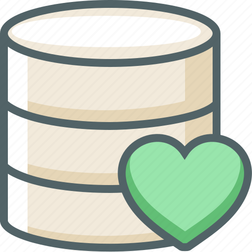 Data, heart, storage, bookmark, database, favorite, server icon - Download on Iconfinder