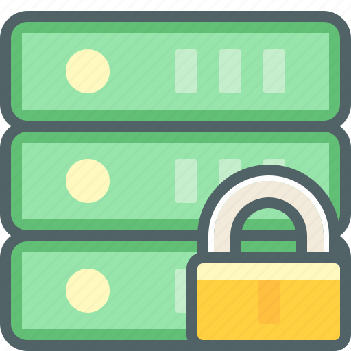 Lock, server, storage, database, protection, safe, secure icon - Download on Iconfinder