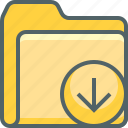 arrow, down, folder, document, download, file, navigation