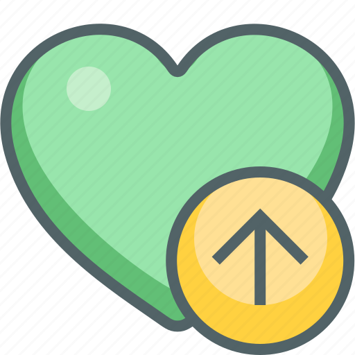 Arrow, heart, up, direction, favorite, navigation, upload icon - Download on Iconfinder