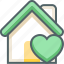 heart, house, bookmark, building, estate, favorite, love 