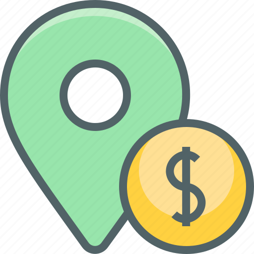 Dollar, location, business, currency, direcion, finance, navigation icon - Download on Iconfinder