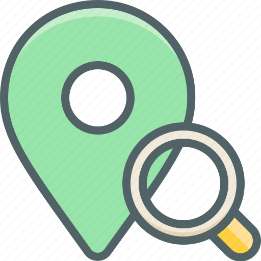 Location, search, direction, find, glass, magnifier, navigation icon - Download on Iconfinder