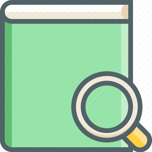 Book, search, find, glass, magnifier, magnifying, notebok icon - Download on Iconfinder
