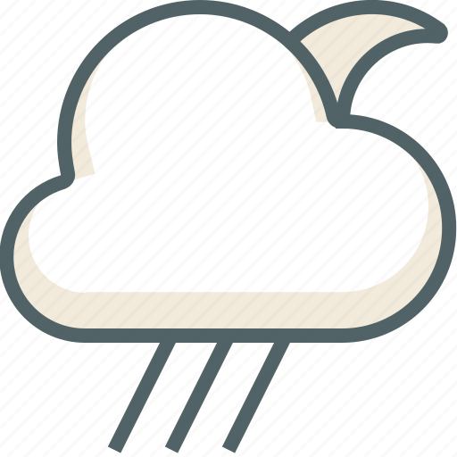 Cloud, moon, rain, weather, clouds, cloudy, forecast icon - Download on Iconfinder
