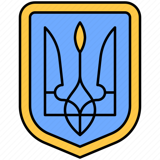 Ukraine, ukrainian, culture, coat of arms of ukraine, coat of arms, shield, trident icon - Download on Iconfinder
