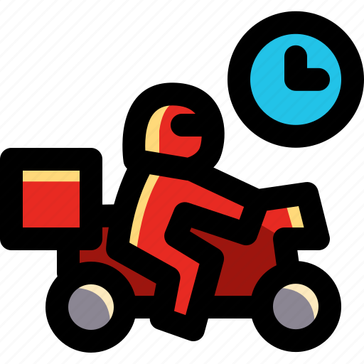 Delivery, logistics, motorcycle, package, shipping, transportation, wait icon - Download on Iconfinder