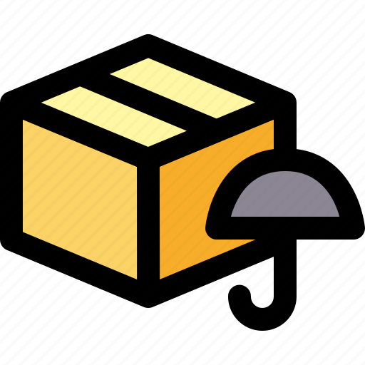 Box, delivery, insurance, package, protection, umbrella, water icon - Download on Iconfinder