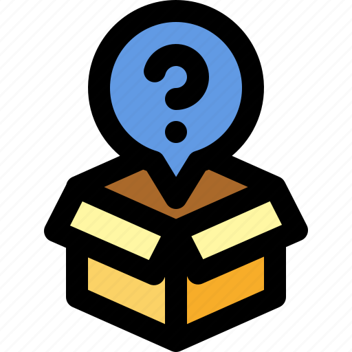 Box, delivered, delivery, help, package, question, unboxing icon - Download on Iconfinder