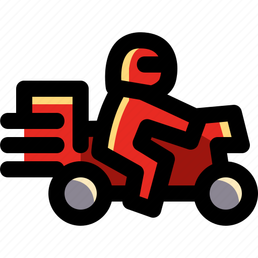 Courier, delivery, logistics, motorcycle, package, shipping, transport icon - Download on Iconfinder