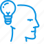 bulb, head, idea 