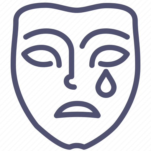 Emotion, face, mask, sad, sadness, cry icon - Download on Iconfinder