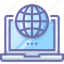 laptop, web, globe 