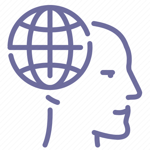 Global, head, man icon - Download on Iconfinder