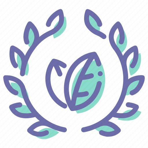 Badge, eco, leaves, wreath icon - Download on Iconfinder