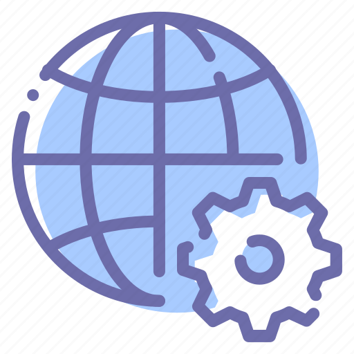 Earth, gear, internet, settings icon - Download on Iconfinder