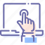 gesture, hand, laptop, touch 