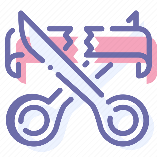 Cut, open, ribbon, scissors icon - Download on Iconfinder