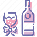 bottle, glass, romantic, wine