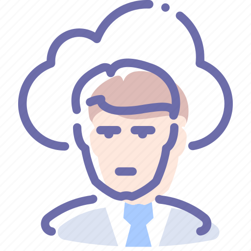 Cloud, employee, man, outsource icon - Download on Iconfinder