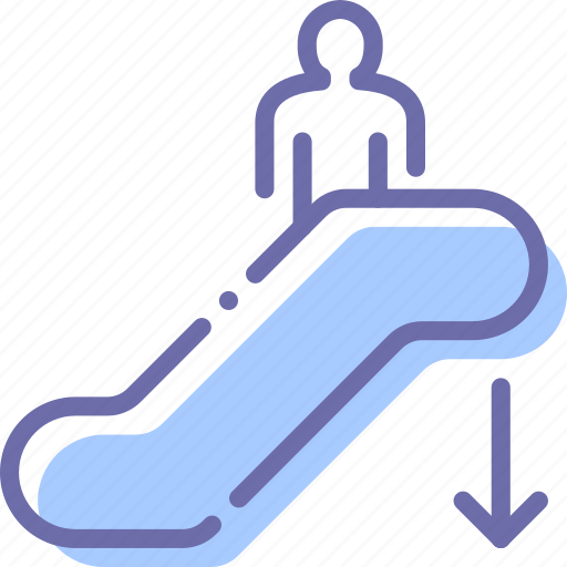 Down, escalator, moving, staircase icon - Download on Iconfinder