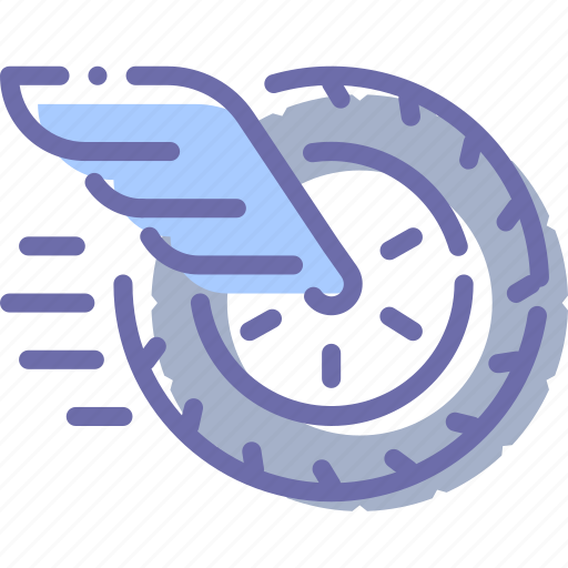 Delivery, fast, wheel, wing icon - Download on Iconfinder