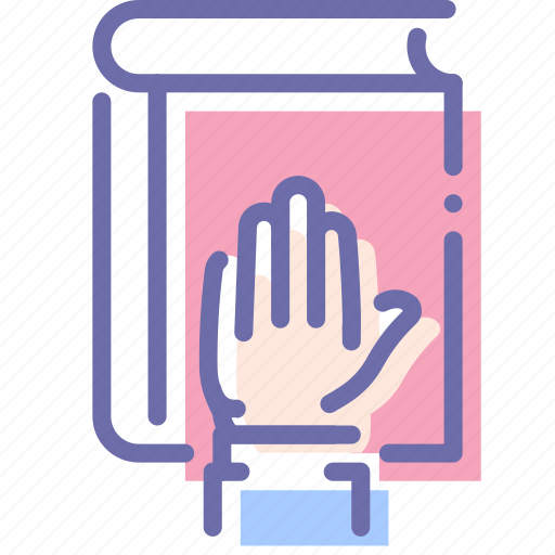 Book, hand, honesty, oath icon - Download on Iconfinder
