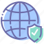 check, globe, internet, shield 