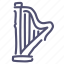 harp, instrument, music