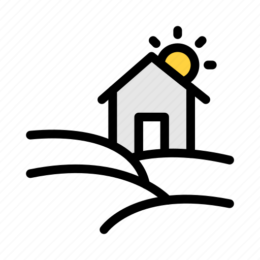 House, home, sun, building, uk icon - Download on Iconfinder
