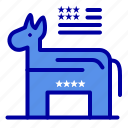 american, donkey, political, symbol