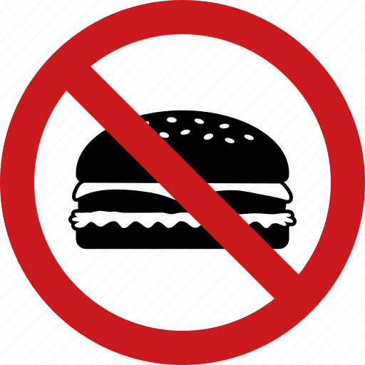 Ban, cheeseburger, food, hamburger, no, outside, sign icon - Download on Iconfinder