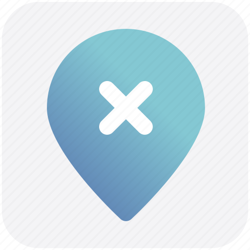 Cross, location, map, pin, world location, wrong icon - Download on Iconfinder
