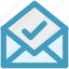accept, email, envelope, letter, mail, message, open envelope 