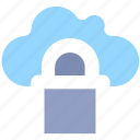 cloud, cloudy, data, lock, locked, secure