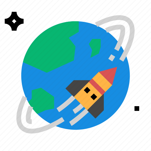 Earth, orbit, rocket icon - Download on Iconfinder