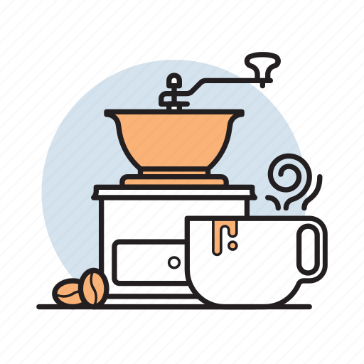 Bean, coffee, cup, drink, grinder, hot, kitchen icon - Download on Iconfinder