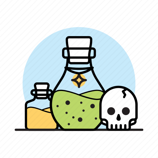 Bottle, elixir, magic, poison, potion, skull, wizard icon - Download on Iconfinder