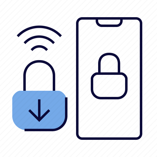 Lock, wireless, mobile app, security, block phone icon - Download on Iconfinder
