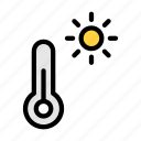 thermometer, temperature, sun, weather, summer