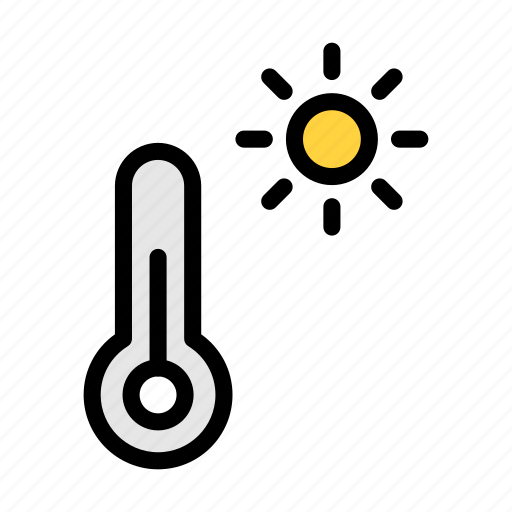 Thermometer, temperature, sun, weather, summer icon - Download on Iconfinder