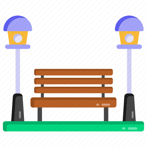 Park bench, street bench, pew, garden bench, bench icon - Download on Iconfinder