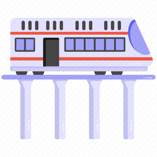 Train, railway bridge, metro train, electric transport, transport icon - Download on Iconfinder
