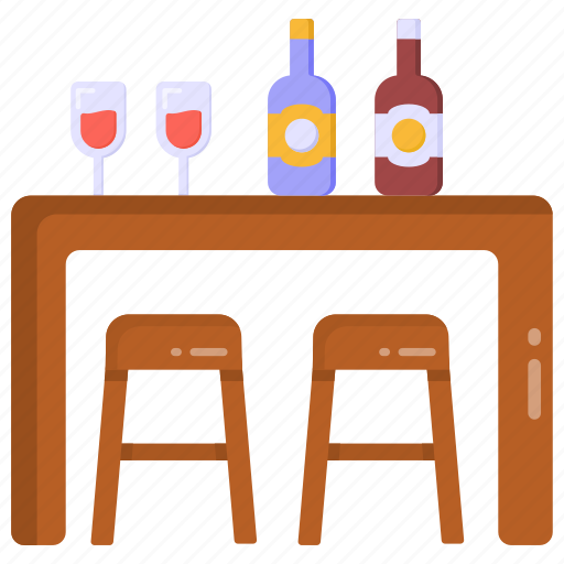 Bar room, bar table, bar, pub, bar area icon - Download on Iconfinder