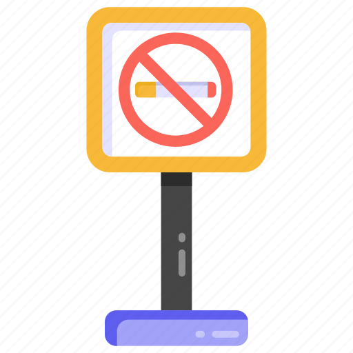 Smoking warning, no smoking sign, no smoking board, cigarette roadboard, fingerpost icon - Download on Iconfinder