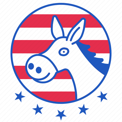 Democrat, us, election, party, badge, mule icon - Download on Iconfinder