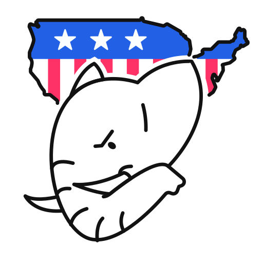 Map, republican, elephant, usa illustration - Free download