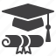 diploma, education, graduation, hat 