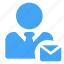 avatar, business, letter, male, manager, message, user 