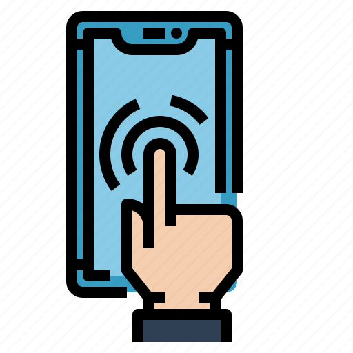 Finger, hands, screen, sensor, smartphone, touch icon